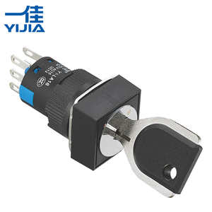 Công tắc xoay hình vuông 16mm 5A Khóa phím nhỏ 2 chiều 3 chiều SPDT DPDT 2NO2NC Tiếp điểm bạc - Product Image 1