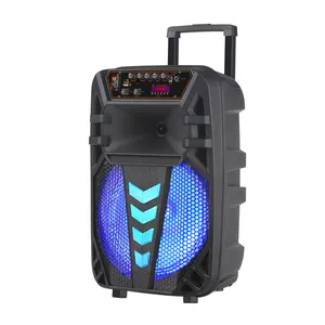 NDR Home Radio Dj Sound Box Bass 12 Inch Portable BT Woofer Speakers Party Box Karaoke Disco Flashing Light Trolley Speaker