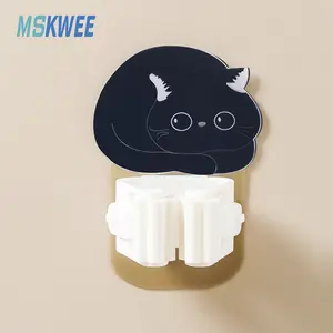 Dinding Mount pel Organizer Gripper self-perekat pemasok pembersih gantungan berdiri rak lucu kucing multi-fungsi sapu klip kait