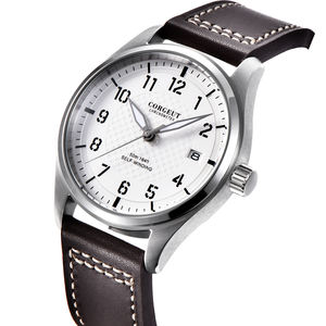 นาฬิกาข้อมือผู้ชายคุณภาพสูง ระบบอัตโนมัติ ขนาด 40 มม. ยี่ห้อ Corgeut ตัวเรือนสแตนเลสสตีล รุ่น <span class=keywords><strong>Pilot</strong></span> กลไก NH35 กันน้ำ หน้าปัดอนาล็อก สายหนัง 20 มม. กระจกคริสตัล - Product Image 3