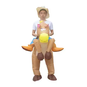 Adult size disfraz caballo cosplay party ride on mascot costume blow up suit inflatable donkey cowboy horse costume