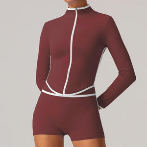 Conjunto Deportivo Personalizado para Mujer, Sujetador Deportivo, Leggings, Chaquetas Atléticas, Bloques de Color, Transpirable, Ropa de Yoga, Gimnasio, Fitness, Elástico, para Correr - Product Image 4