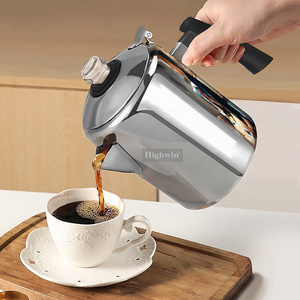 Caffettiera per falò o piano cottura caffettiera in acciaio inox Vintage Para Caffe Te Koop Percolators - Product Image 3