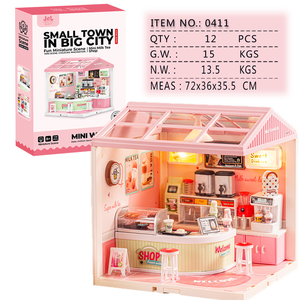 Miniatur toko teh susu swakriya Kit-Set bangunan kreatif untuk anak-anak & dewasa | Membangun mainan kafe Anda sendiri - Product Image 1