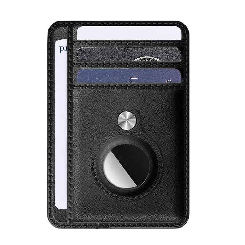 Portefeuille en cuir véritable RFID pour hommes, porte-cartes, en cuir véritable, Slim, produit tendance, de styliste Apple, 2021