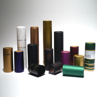 Capsules rétractables en aluminium écologiques avec bouchon verseur pour bouteilles de vin, personnalisables en plusieurs tailles et couleurs, directement de l'usine