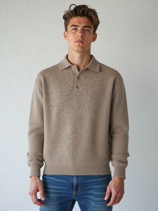 Мужской зимний дышащий свитер-пуловер с длинным рукавом, легкий вязаный джемпер, не дающий усадку, изысканный, размер XXL, шерсть/кашемир - Product Image 2