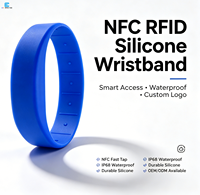 Bracelet en silicone RFID personnalisé étanche 13,56 MHz NFC pour contrôle d'accès et gestion d'événements – Vente en gros