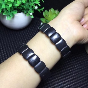 Braccialetto con Anello Singolo in <span class=keywords><strong>Pietra</strong></span> di <span class=keywords><strong>Shungite</strong></span> 10*14mm, Cristallo Naturale Curativo per Feng Shui - Product Image 5