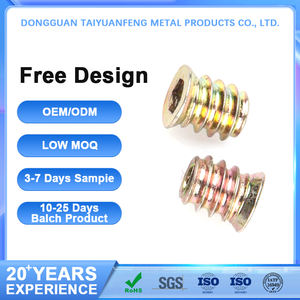 מחבר רהיטים עם הברגה M4 M5 M6 M8 מסגסוגת אבץ ופלדת פחמן, אום להברגה בעץ, בורג לעץ -  מכירה ישירות מהמפעל - Product Image 1