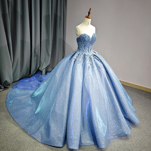 Robe de bal de Quinceañera pour filles, modèle 6750, style princesse, avec applications de perles de cristal et taille naturelle - Product Image 3