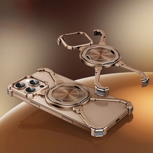 Logotipo Personalizable 360 °   Soporte Magnético de Metal y Aluminio con Almohadillas de Silicona para las Esquinas, Funda Anticaídas para Teléfono Celular iPhone 15 16 14 13ProMax - Product Image 5