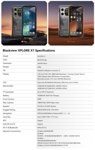Blackview XPLORE X1 120HZ Refresh 6.78'' 5G Smartphone Octa Core 12GB 256GB 50MP Front NFC Rugged Phone 108MP Rear 55W 10000mah - Product Image 6