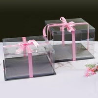 Benutzer definierte Multi-Size Optional Single Layer Double Layercake Verpackung Box cake Transparent Clear Tall Hochzeit Kunststoff Kuchen box