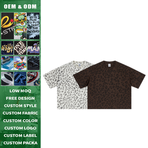 เสื้อยืดผู้ชายผ้าฝ้ายถักน้ำหนัก 285 กรัม แขนสั้น ลายสาดสี แห้งเร็ว ระบายอากาศได้ดี ซับเหงื่อ ทรงโอเวอร์ไซส์ สไตล์สตรีทแวร์ลำลอง - Product Image 3