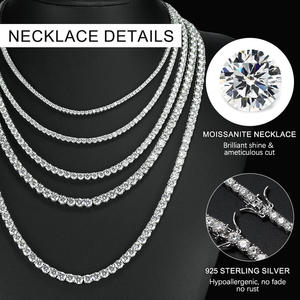 Collar de Tenis de Moissanita con Corte Brillante de Lujo Personalizado, Certificado por IGI, Plata de Ley 925, 2mm-6mm, Color DEF, Cadena VVS para Mujer - Product Image 2