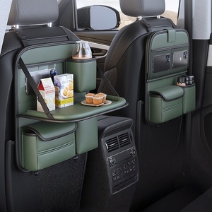 Organisateur de siège de voiture en cuir avec boîte de rangement, pochette latérale suspendue, sac multi-usages pour voiture avec 4 à 7 compartiments - Product Image 4