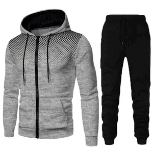 Ensemble de survêtement à capuche zippé pour homme, tenue de jogging athlétique respirante avec pantalon de survêtement pour la gym, le fitness et la course à pied - Product Image 2