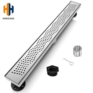 采用拉丝304不锈钢工艺，带可拆卸方孔面板的线性淋浴排水管 - Product Image 1