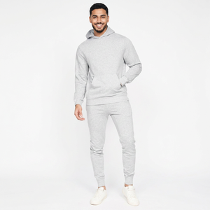 Conjunto Deportivo de Invierno para Hombre, Talla Grande, con Pantalones Deportivos de Algodón Anchos y Sudadera con Capucha Cortavientos - Product Image 1
