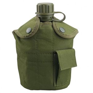 Échantillon gratuit Nouvelle gamme Gourde de randonnée Bouteille d'eau Vert olive Gourde portable avec couvercle à vis et chaîne - Product Image 2