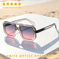Dernières tendances de la mode, lunettes de soleil unisexes, style vintage rétro, double pont, grande monture carrée, lunettes de soleil pilote UV400 pour hommes et femmes