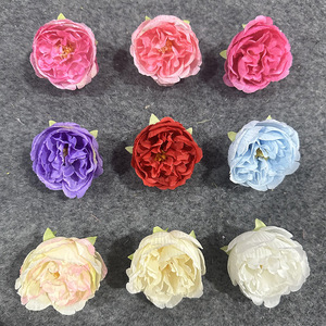 Round <b>Peony</b> Flower Head Silk <b>Artificial</b> Flower High Simulation Wedding Hair Accessory Photography Prop - Product Image 2