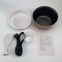 Mini cuiseur à riz électrique rose 0,8 L en forme de tambour avec tasse graduée, cuve intérieure antiadhésive et fonction de cuisson rapide