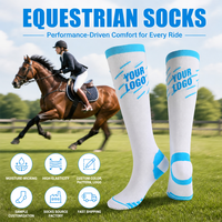 Chaussettes d'équitation de compression personnalisées en gros, absorbant la transpiration, hautes jusqu'au genou, pour hommes et femmes, pour l'entraînement