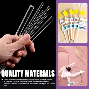 Kit Assortito di 15 Barre Acriliche Bianche Diametro 4mm Lunghezza 300mm - Barre Solide Rotonde in Acrilico Trasparente per Modellismo e Artigianato - Product Image 4