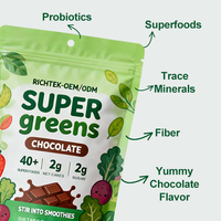 Poudre verte Superfood avec multivitamine adaptogène boisson énergétique halal minérale soutient le contrôle du poids réduit le cortisol