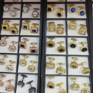 ギフトボックス付き男性用カフリンクスシルバーとゴールドカラーの鉄素材 - Product Image 6