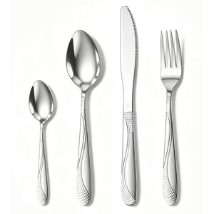 ชุดช้อนส้อมมีดสแตนเลสสตีลลายดาวหรูหราสำหรับงานแต่งงานร้านอาหาร - Product Image 1