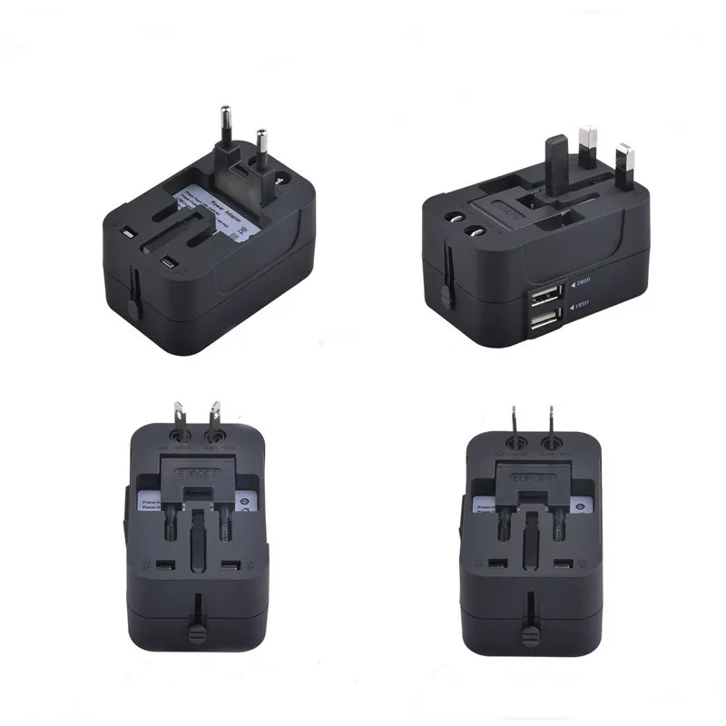Universal World Wide All In One Travel AC/DC Power Plug Adaptor With USB Port