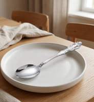 Ensemble de couverts en acier inoxydable durable et écoresponsable, manche à motif élancé, finition miroir, résistant à la rouille, idéal pour les mariages