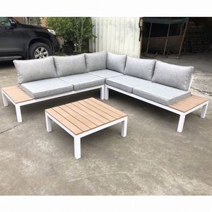 Muebles de Jardín de <span class=keywords><strong>Aluminio</strong></span> al por Mayor, Sofás de Jardín Contemporáneos, Sofá de Jardín en Forma de L para Hoteles - Product Image 3