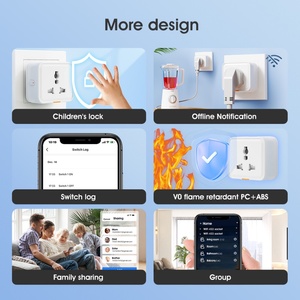 Glomarket ปลั๊ก WiFi อัจฉริยะพร้อมการควบคุมด้วยเสียงสากล UK/US/EU เต้ารับติดผนังวัสดุ ABS ประเภท C - Product Image 2