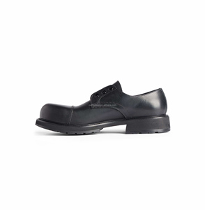 Chaussures Derby en cuir véritable effet vieilli à bout rond, unisexe, en daim vieilli, en cuir de veau, pour homme, chaussures Derby en daim - Product Image 5