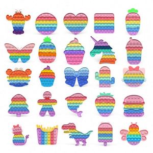 Jouet sensoriel Fidget Push Pop Bubble en silicone arc-en-ciel - Product Image 5