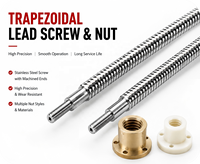 Vis trapézoïdale à double démarrage TR16x8(P4) personnalisée avec écrou en POM |   Fil de plomb de 8 mm pour systèmes de mouvement linéaire OEM