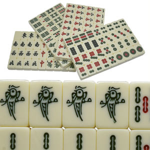 مخصص تخفيضات هائلة على طقم mahong صغير محمول للسفر في الصين من العاج Topaz أخضر أبيض Mahjong مع رفوف ونزير - Product Image 4