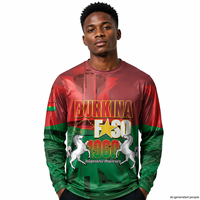 Maillots de Football Originaux Personnalisables en Gros pour le Burkina Faso, Tenues de Foot à Manches Longues