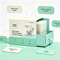 Feuilles de lessive parfum menthe portables, super nettoyantes, parfum frais longue durée, papier à lessiver
