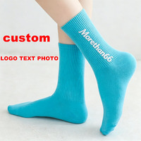 Chaussettes personnalisées en gros, imprimées et brodées, avec votre logo, chaussettes décontractées pour hommes, chaussettes de sport promotionnelles