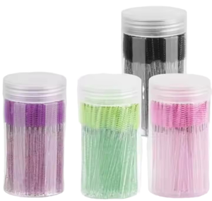 50pcs <b>Bottle</b> Glitter Diamond Eyelash Cleaning <b>Brushes</b> Disposable Plastic Lash Extension <b>Brush</b> - Product Image 5