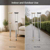 Béquilles en aluminium réglables, légères, antidérapantes, aides à la marche médicales, poignée confortable pour les patients handicapés