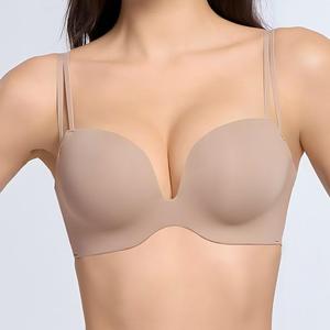 <span class=keywords><strong>Sujetador</strong></span> de copa profunda para mujer, <span class=keywords><strong>espalda</strong></span> en U, corte bajo, <span class=keywords><strong>espalda</strong></span> hermosa, sin aros, cobertura completa, talla grande, push-up, efecto plunge, en stock, venta al por mayor - Product Image 1