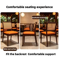 Chaise de salle à manger, chaise de restaurant en bois massif durable, chaise de bar avec dossier, chaise de café