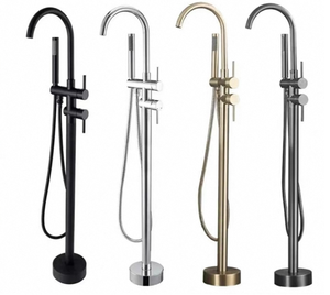 Robinet vertical en laiton à grand débit pour salle <span class=keywords><strong>de</strong></span> bain <span class=keywords><strong>douche</strong></span> chaude et froide baignoire jet <span class=keywords><strong>de</strong></span> sol <span class=keywords><strong>colonne</strong></span> latérale rotative douce pour usage domestique - Product Image 1