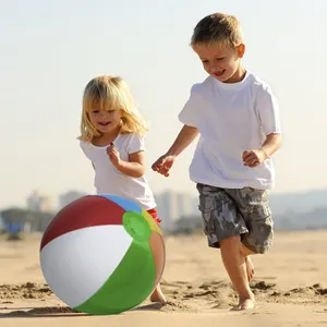 Unionpromo-كرة للشاطئ قابلة للنفخ كلاسيكية من 6 ألوان من البي في سي مخصصة